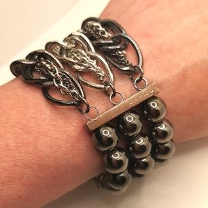 Elasticated mix metal stretch bracelet 🔥🧱